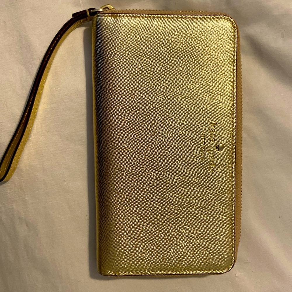 kate spade gold full size wallet